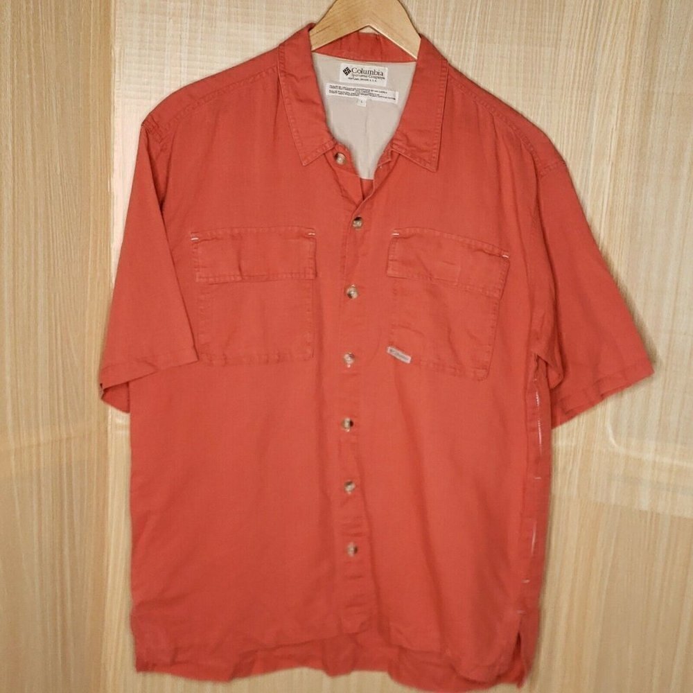 Columbia Cotton Blend Casual Button Down Large
